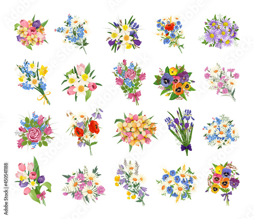 Set of Bouquets of Flowers