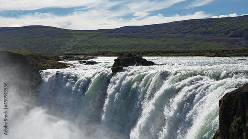 Baroardalur, Godafoss Falls, waterfall in the mountains, North East Iceland