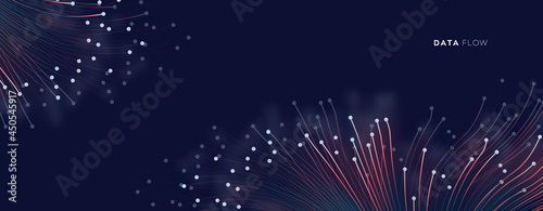 Fiber optics, data transformation vector background. big data technology, future of internet vector background design. Cyber circuit future technology background.