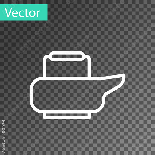 White line Bedpan icon isolated on transparent background. Toilet for bedridden patients. Vector Illustration