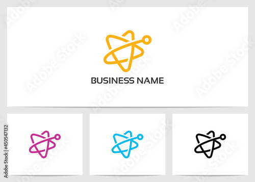 Node Line Forming A Star Logo Design