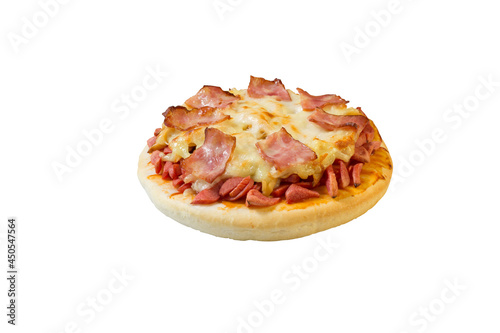 Italian pizza isolated on white background with clipping path