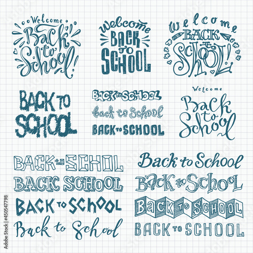 Big set of Welcome back to school labels