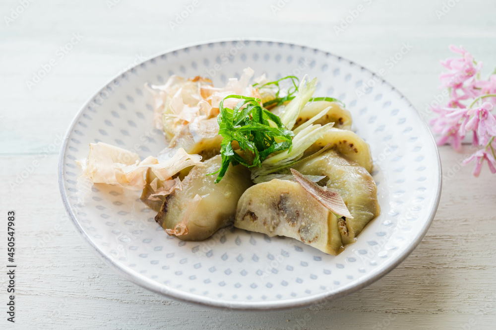 白なすの蒸し焼き