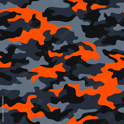 Texture military camouflage seamless pattern. Abstract army and hunting endless ornament for fabric and fashion textile print. Vector background.