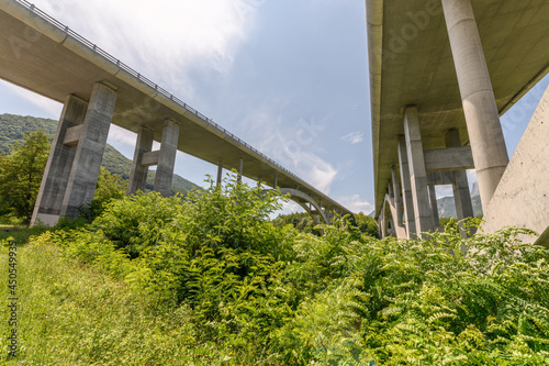 View of the Crozet motorway viaduct in Isère. City of Vif. © bios48