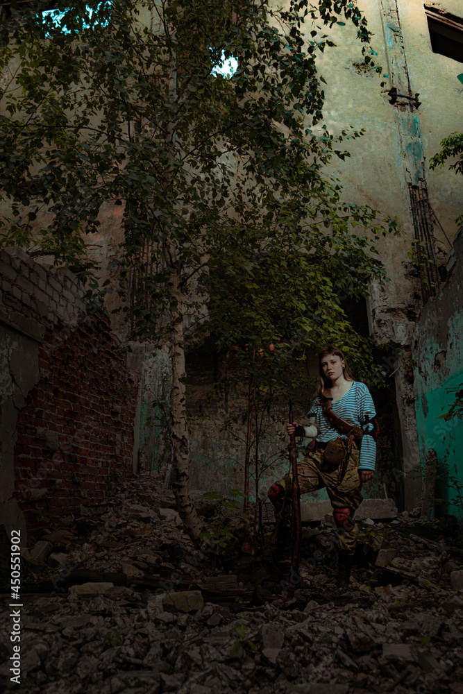 Stalker woman surviving in abandoned places Stalker woman surviving in abandoned places