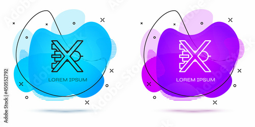 Line No war icon isolated on white background. The peace symbol. Abstract banner with liquid shapes. Vector