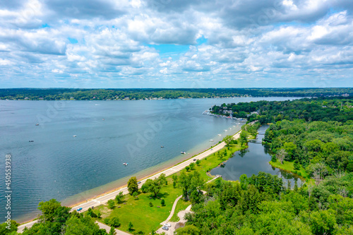Wallpaper Mural Quiet Highway along a lake Torontodigital.ca