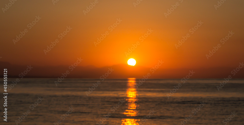 Landscape sunrise without clouds. Sunset in the clear sky. Landscape sunrise without clouds. Sunset in the clear sky.