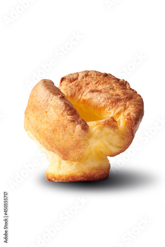 Yorkshire pudding, isolated on a white.