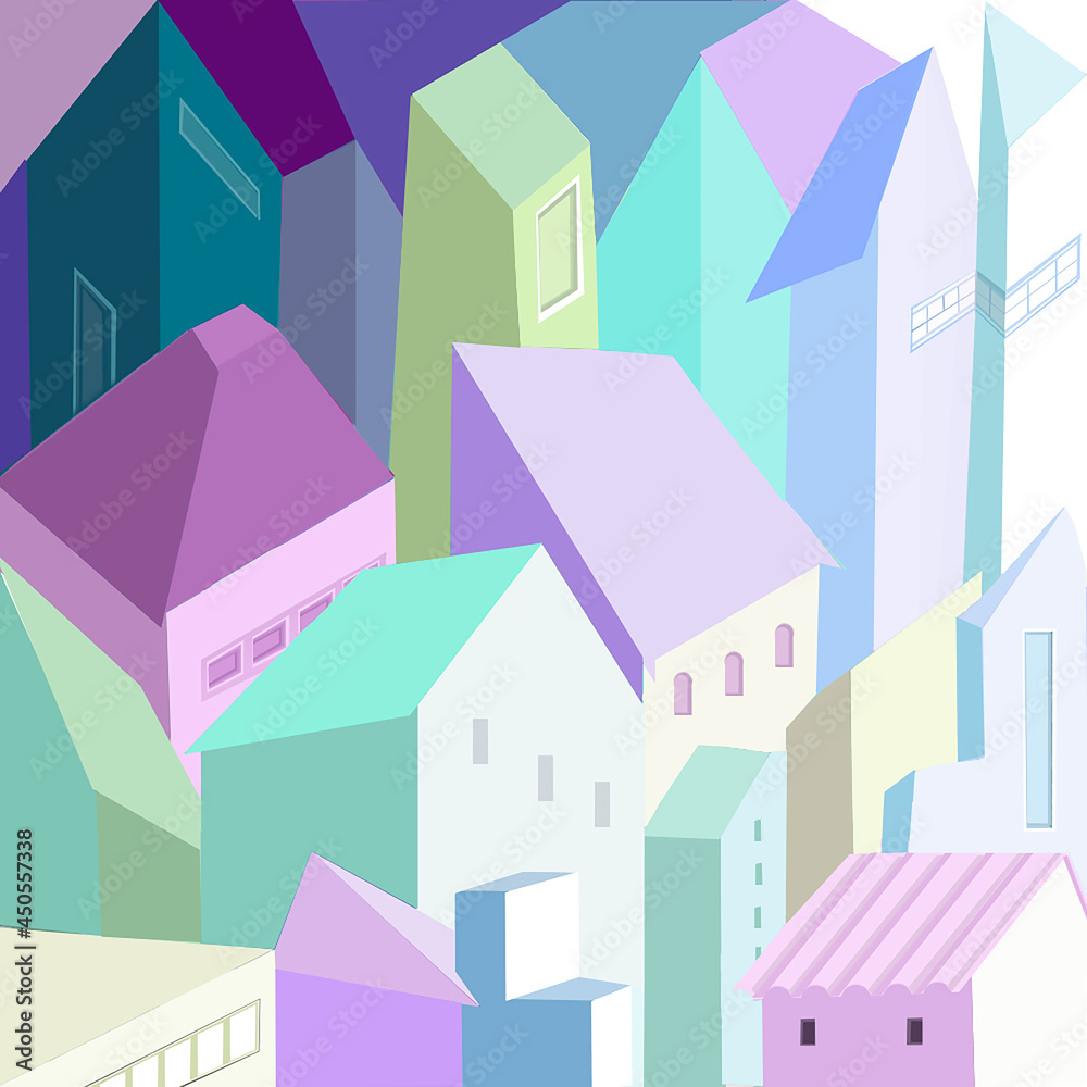 seamless pattern with buildings