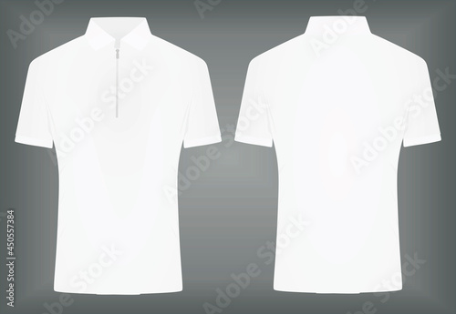 White man zip top t shirt. vector illustration