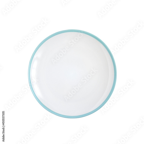 Ceramic plate isolated on white background with clipping path