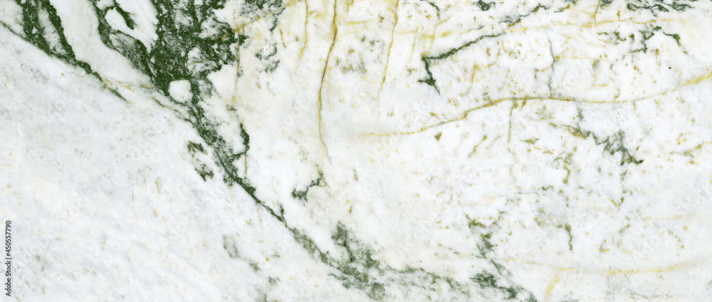 statuario marble with green-yellow curly veins across the white surface, Carrara white tiles marble, glossy statuarietto slab marble stone texture for digital wall tile and floor tile used for kitchen