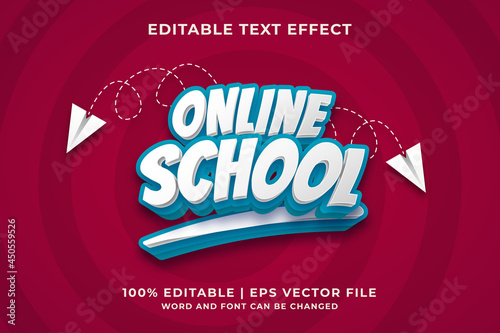 Online School editable text effect style Premium Vector
