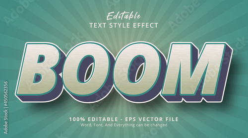 Boom text on hype green style effect, editable text effect