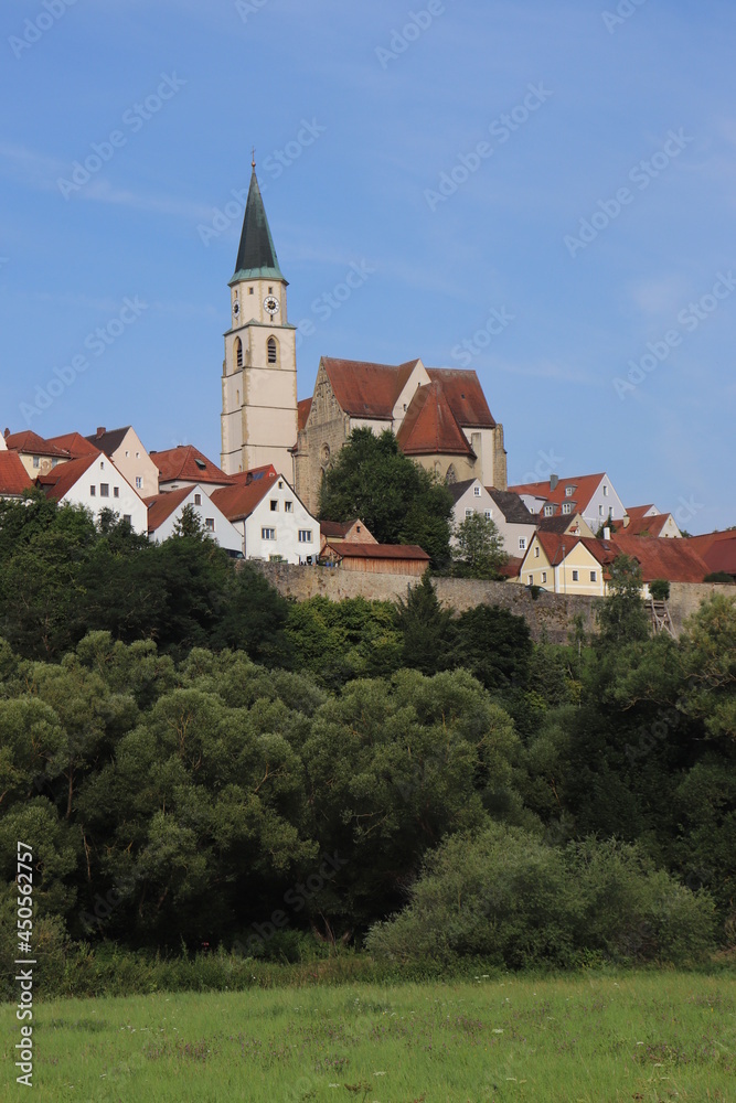 Nabburg in der Oberpfalz Blick auf die Altstadt mit Kirche