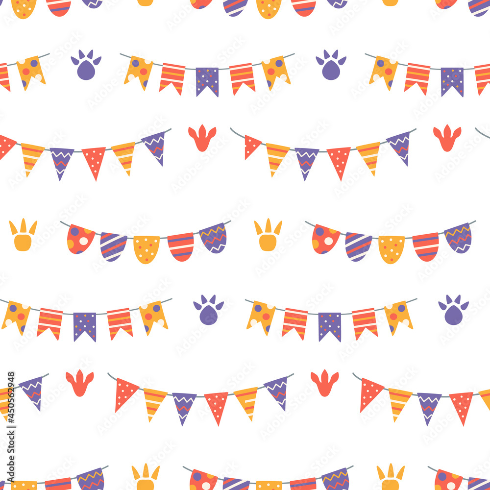 Obraz premium Cute birthday seamless pattern Nursery baby print