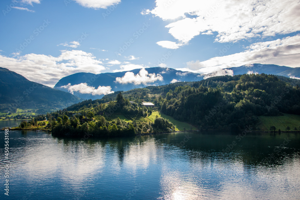 Sunny fjord in Norway Sunny fjord in Norway