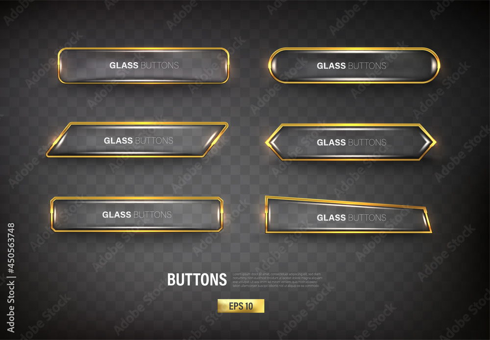 Buttons set web steel on background color black 12