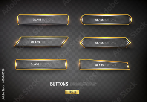 Buttons set web steel on background color black 12