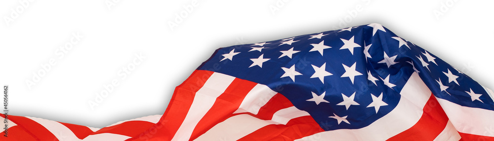 Fototapeta premium Close up of waving national usa american flag.