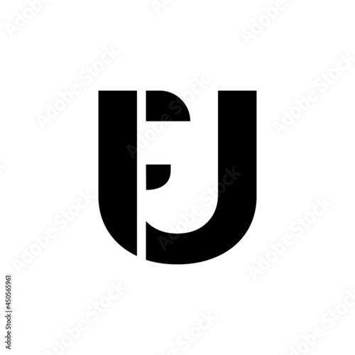 Letter FU or UF logo combination isolated on white background. Vector illustration.