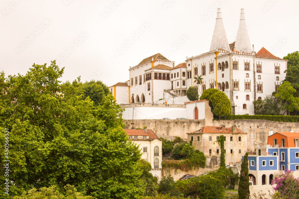 Palacion Nacional de Sintra, pueblo de Sintra en el pais de Portugal