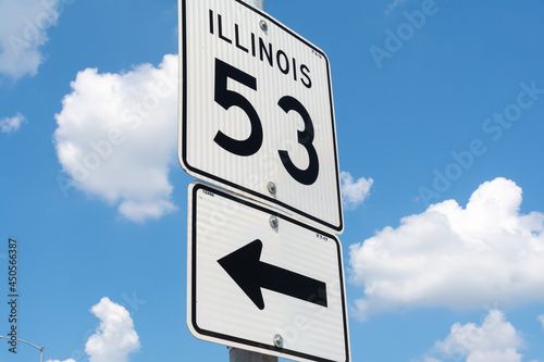 Illinois Route 53 sign. photo