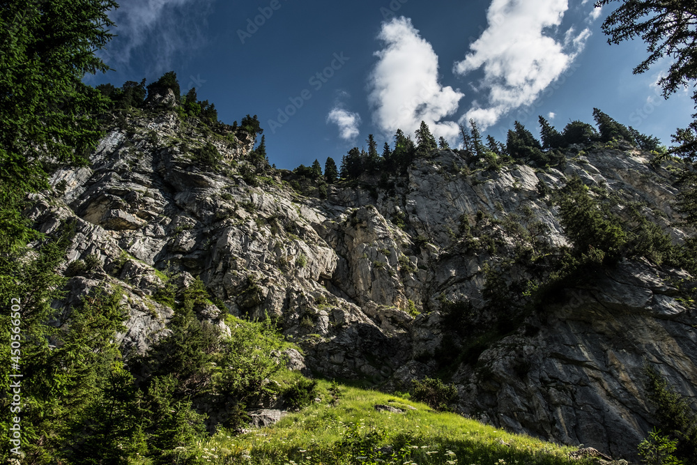 Landscape view of the Swiss Alpes, shot near Kandersteg, Bern, Switzerland