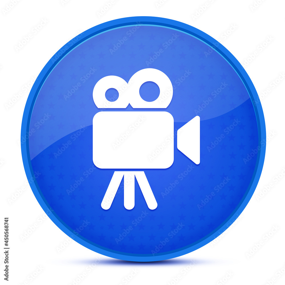 Video camera aesthetic glossy blue round button abstract Video camera aesthetic glossy blue round button abstract