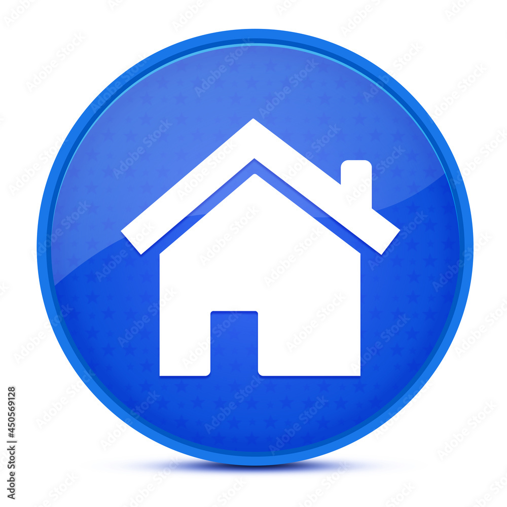 Home aesthetic glossy blue round button abstract Home aesthetic glossy blue round button abstract