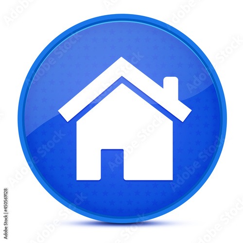 Home aesthetic glossy blue round button abstract