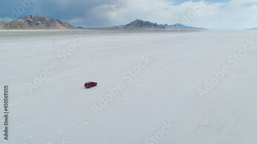 Traveling fast on the salt flats in Utah