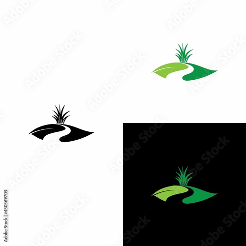 grass lawn care service logo creative