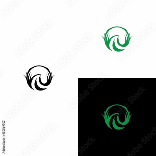 grass lawn care service logo creative