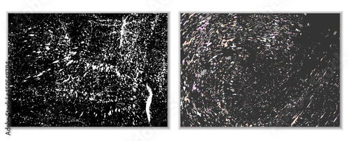 Multicolored paint splashes, smears, dust particles and debris are carried by the wind. A set of two templates. Design template for the design of banners, posters, booklets, covers, magazines. EPS 10