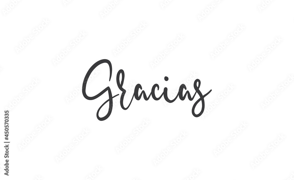 Obraz premium Gracias vector lettering. Thank you in Spanish. Phrase handwritten calligraphy.