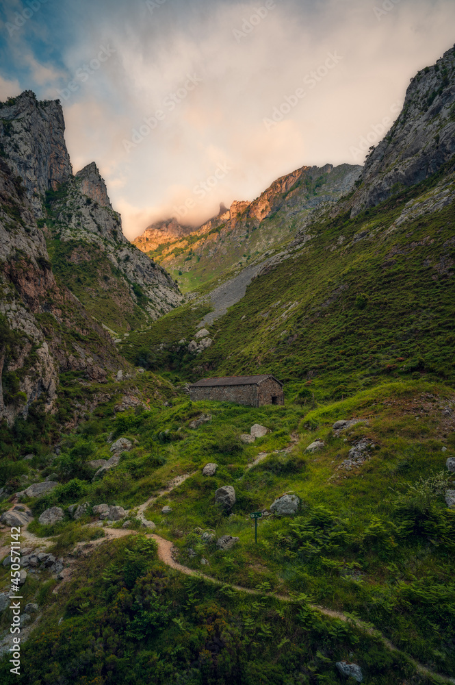 Fototapeta premium mountain river in the mountains, Ruta del Cares, León, Asturias