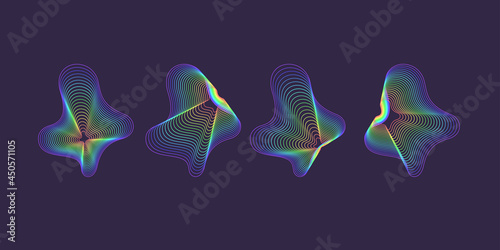 Modern vector abstract element with colored lines. Illustration suitable for design