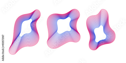 A set of amorphous shapes on a dark background. Abstract vector elements for your design. Graphic images for creativity.
