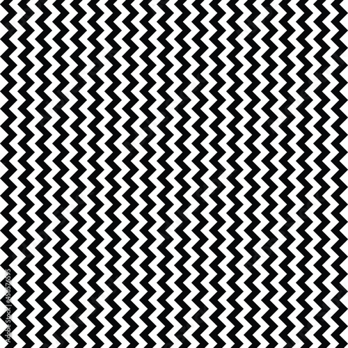 Vector seamless pattern. Repeating abstract background. Black and white vertical zigzag thick lines. Modern geometric texture.