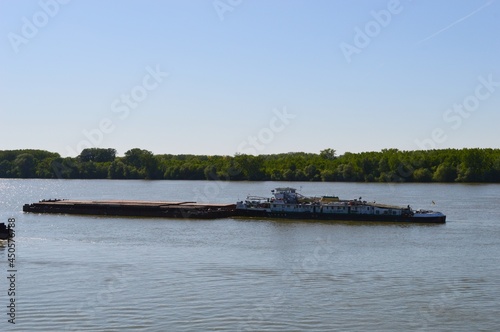 large cargo ships on the Danube