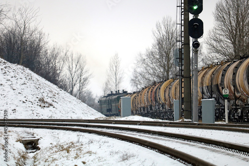 railroad and train
