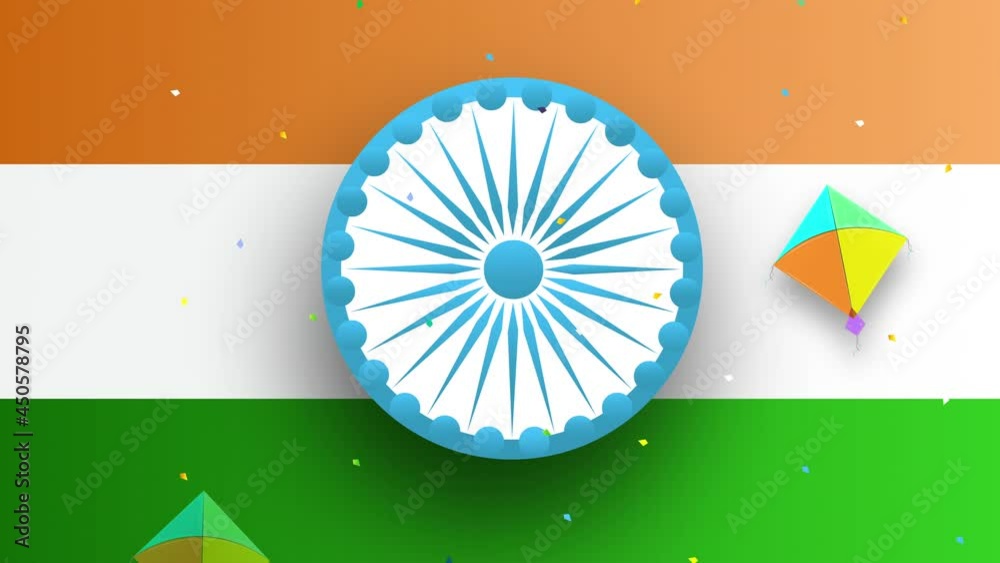 Happy Indian Independence Day with flag background, 4K video animation ...