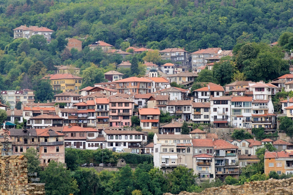 View of Veliko Tarnovo from a height. Bulgaria.
