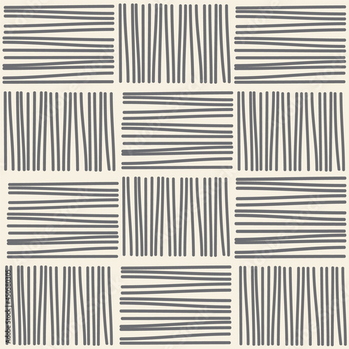 Vector seamless pattern. Modern stylish texture. Geometric striped ornament. Monochrome linear braids