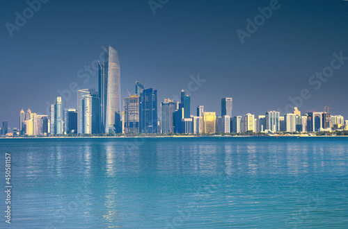 Abu Dhabi city skyline and skyscrapers - United Arab Emirates