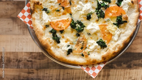 White PIzza on Wooden Board